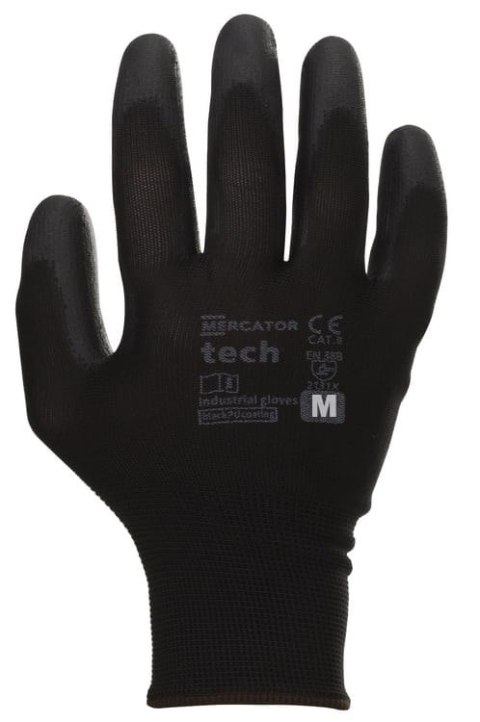 Rękawice Robocze MERCATOR Tech Black+Black PU - 1 Para (9 - L) Rękawice Robocze MERCATOR Tech Black+Black PU - 1 Para (9 - L)