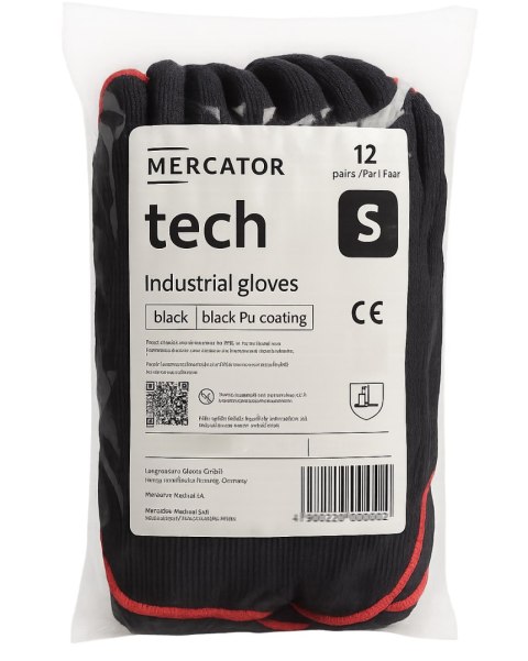 Rękawice Robocze MERCATOR Tech Black+Black PU - 12 Par (8 - M) Rękawice Robocze MERCATOR Tech Black+Black PU - 12 Par (8 - M)